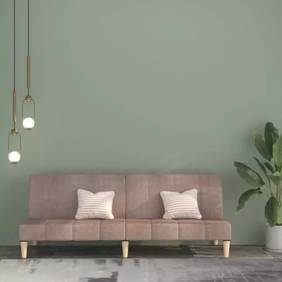 VidaLife Slaapbank 2-zits stof taupe - Foto 2