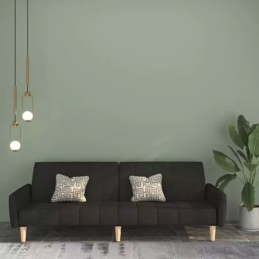 VidaLife Slaapbank 2-zits stof zwart - Foto 2