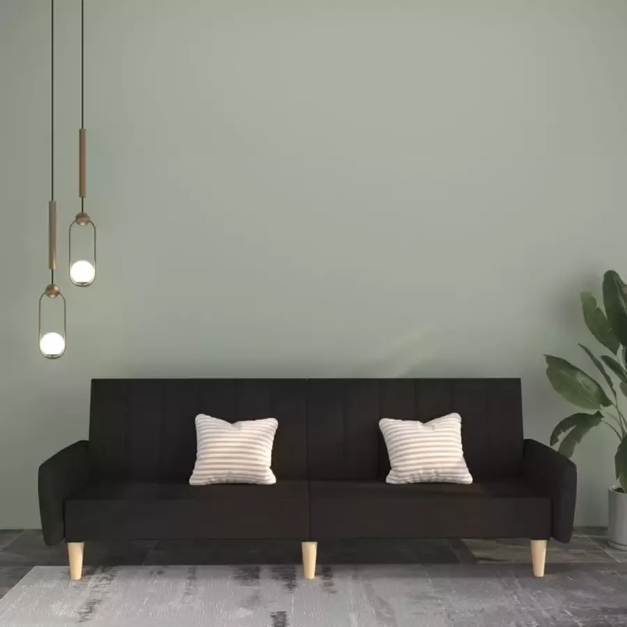 VidaLife Slaapbank 2-zits stof zwart - Foto 3