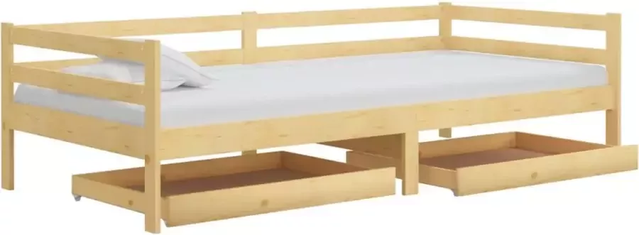 VidaLife Slaapbank met lades massief grenenhout 90x200 cm - Foto 2