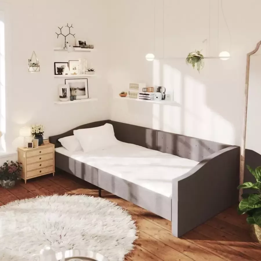 VidaLife Slaapbank met matras en USB stof donkergrijs 90x200 cm