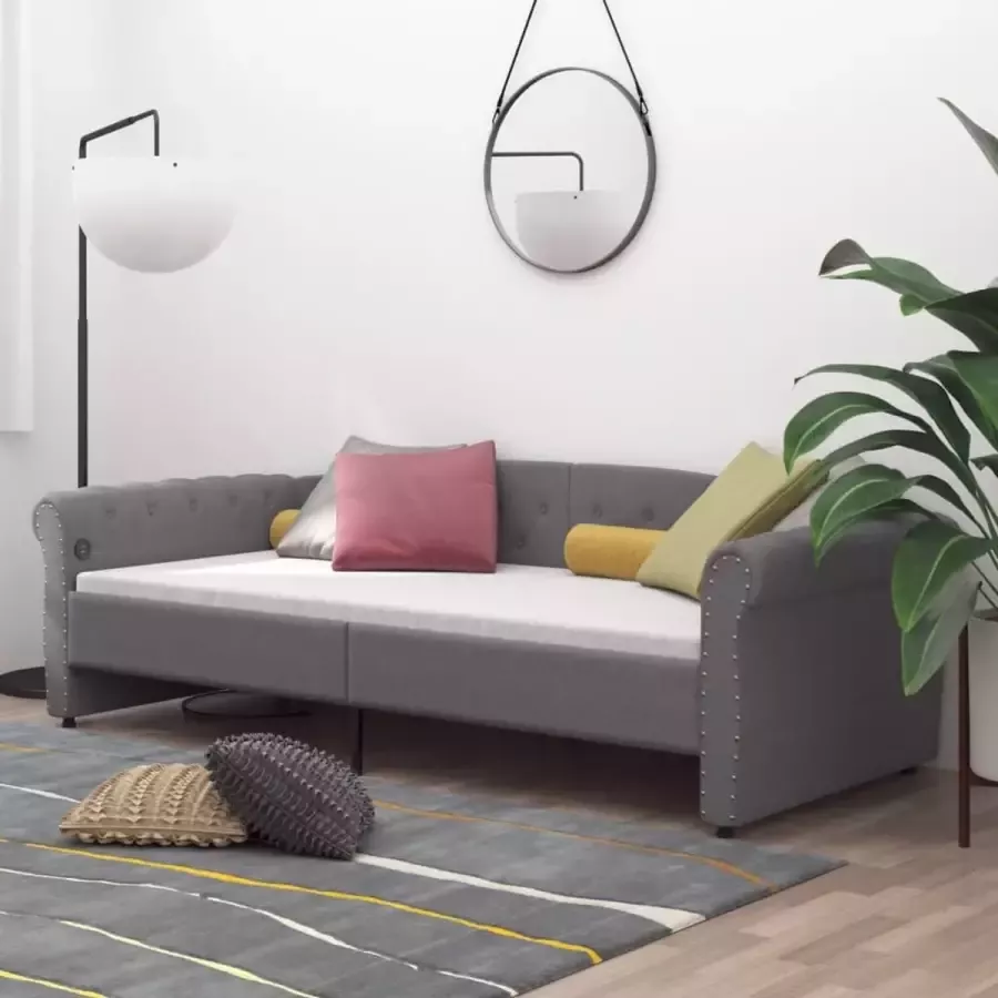 VidaLife Slaapbank met USB stof lichtgrijs 90x200 cm