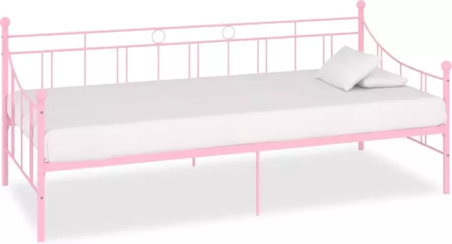 VidaLife Slaapbankframe metaal roze 90x200 cm