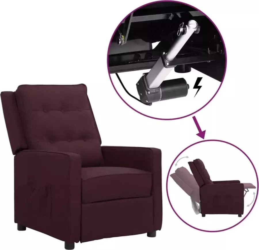 VidaLife Sta-opstoel verstelbaar stof paars