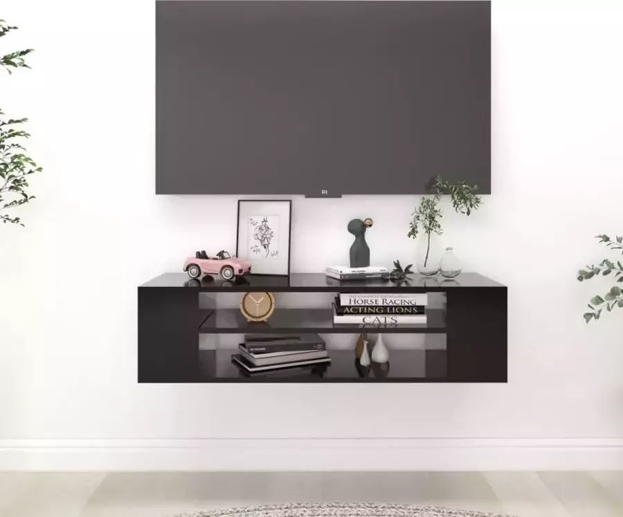 VidaLife Tv-hangmeubel 100x30x26 5 cm spaanplaat zwart
