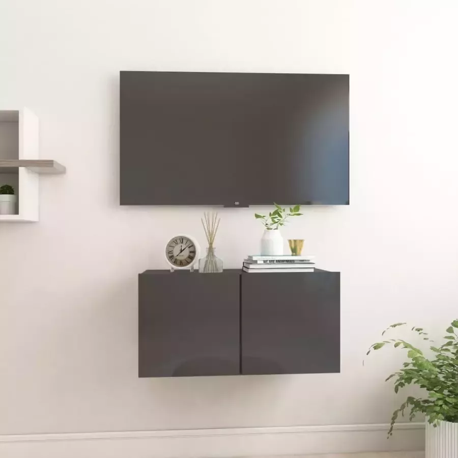 VidaLife Tv-hangmeubel 60x30x30 cm hoogglans grijs