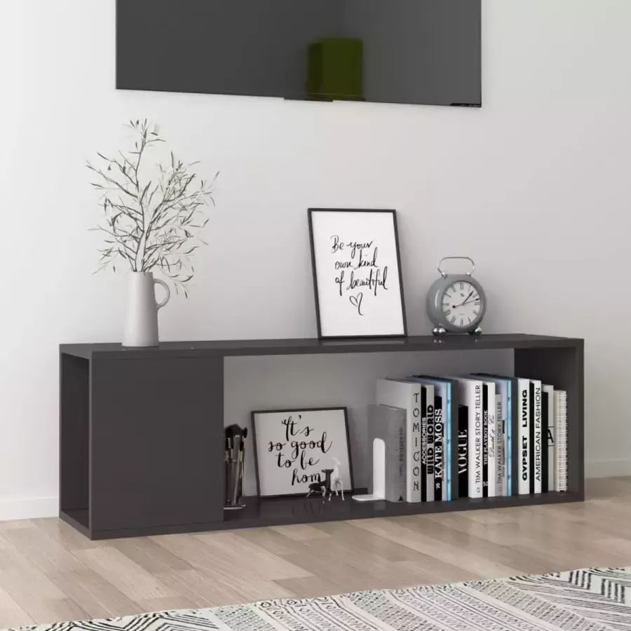 VidaLife Tv-meubel 100x24x32 cm spaanplaat hoogglans grijs