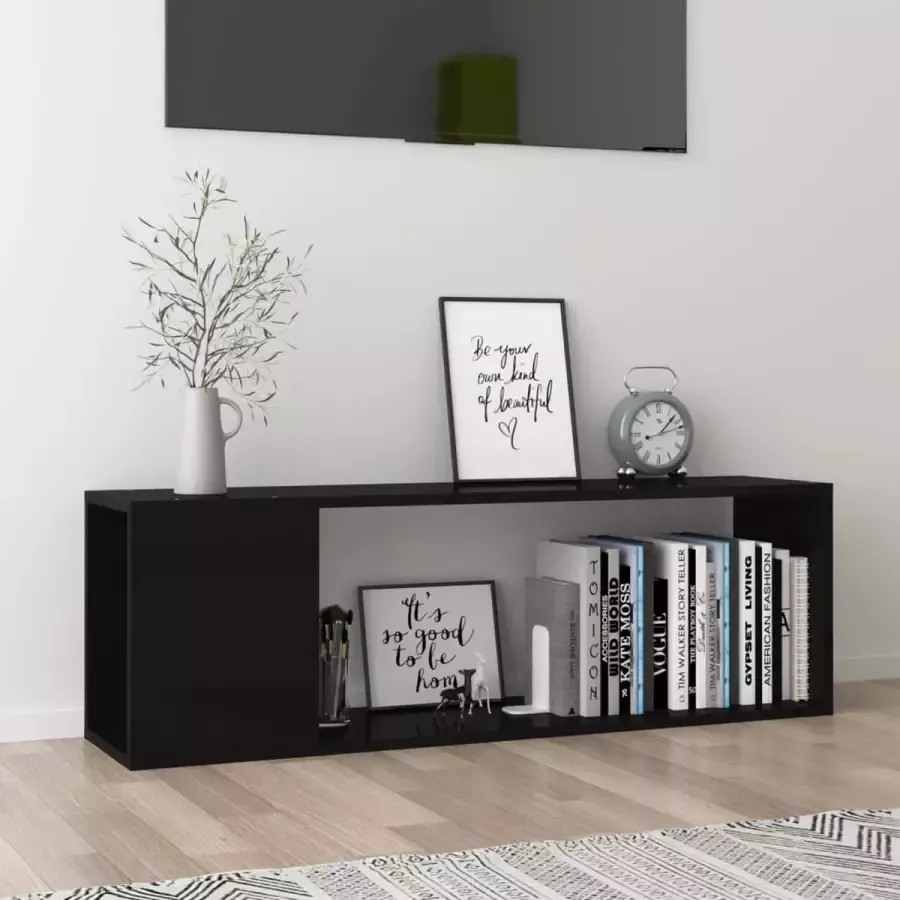 VidaLife Tv-meubel 100x24x32 cm spaanplaat hoogglans zwart
