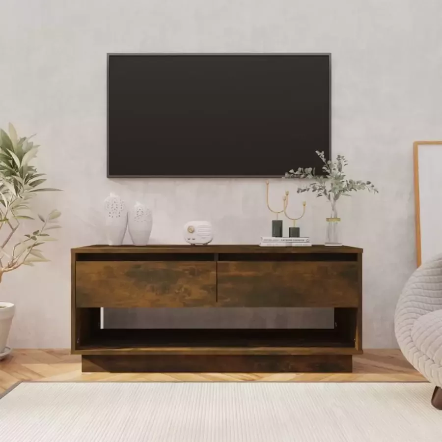 VidaLife Tv-meubel 102x41x44 cm spaanplaat gerookt eikenkleurig