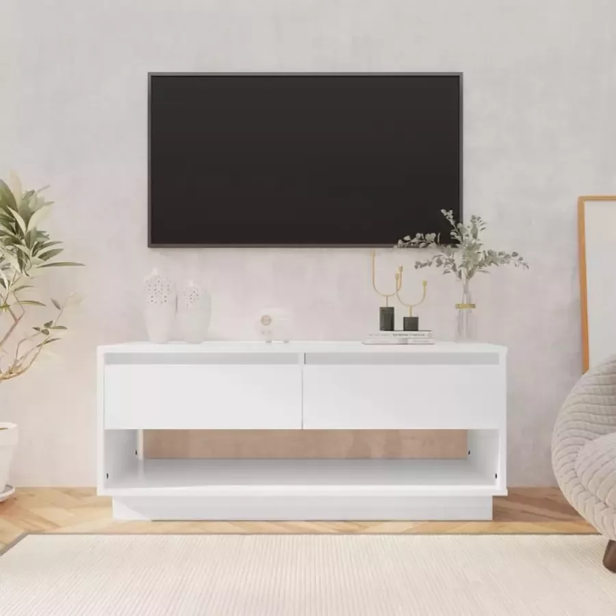 VidaLife Tv-meubel 102x41x44 cm spaanplaat hoogglans wit