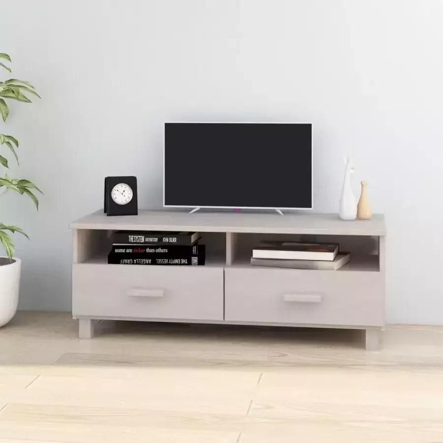 VidaLife Tv-meubel 106x40x40 cm massief grenenhout wit