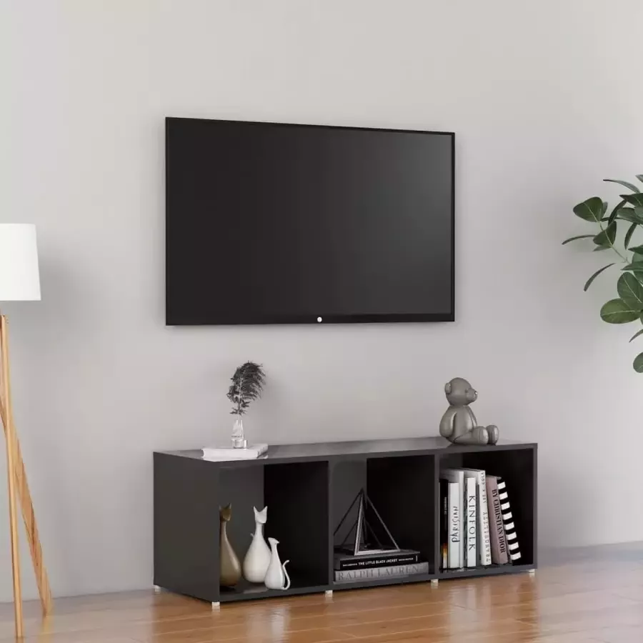 VidaLife Tv-meubel 107x35x37 cm spaanplaat hoogglans grijs
