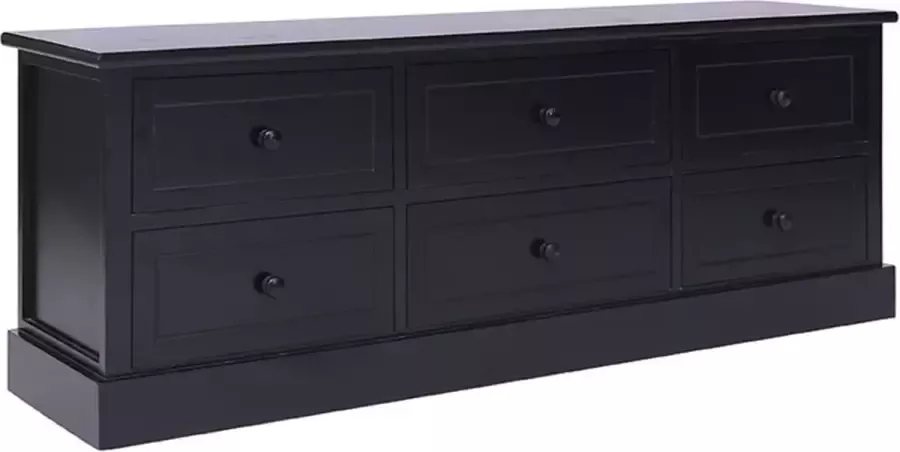 VidaLife Tv-meubel 108x30x40 cm massief paulowniahout zwart