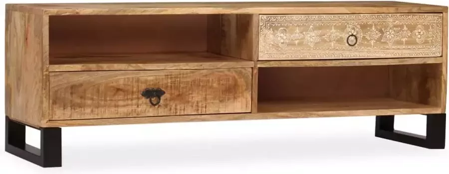 VidaLife Tv-meubel 120x30x40 cm massief mangohout - Foto 5