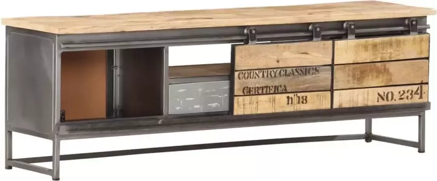 VidaLife Tv-meubel 120x30x40 cm massief mangohout - Foto 3