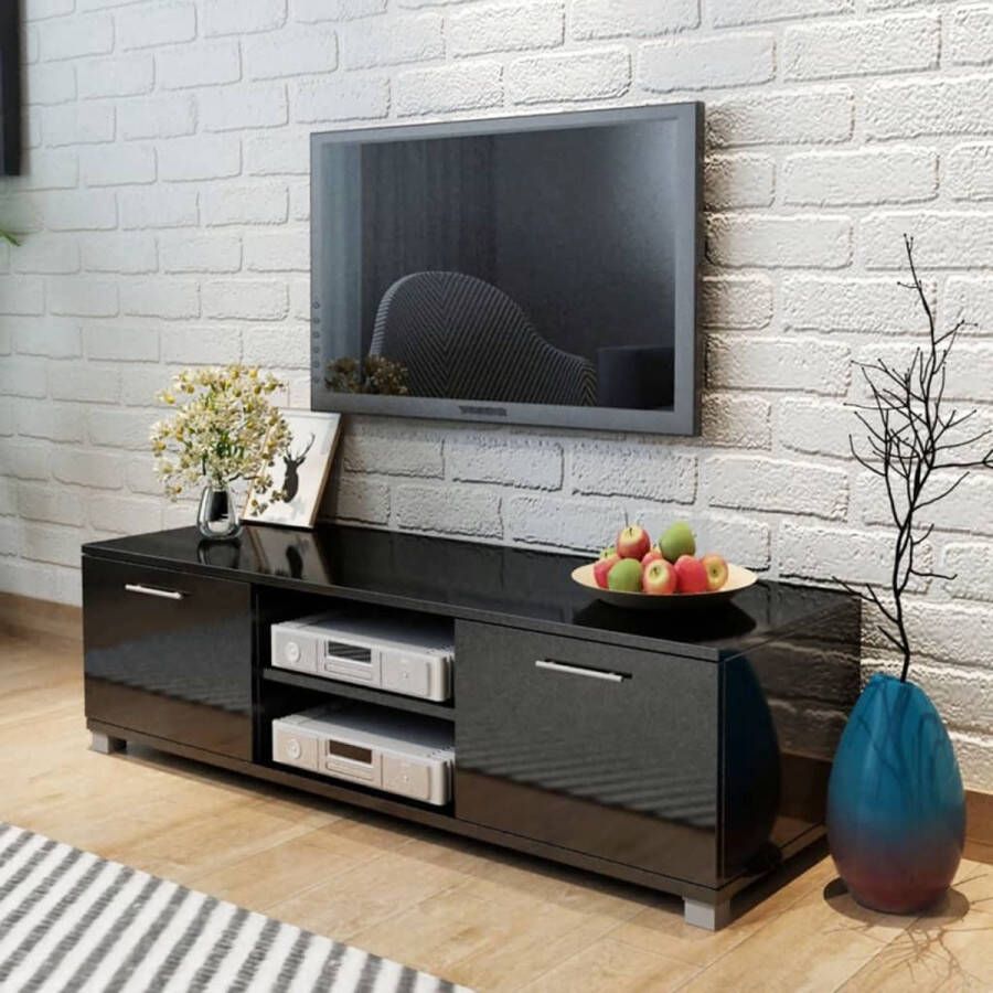 VidaLife Tv-meubel 120x40 3x34 7 cm hoogglans zwart