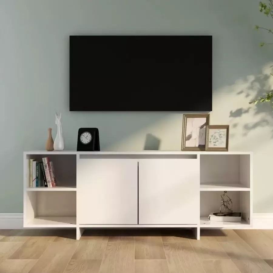 VidaLife Tv-meubel 130x35x50 cm spaanplaat hoogglans wit
