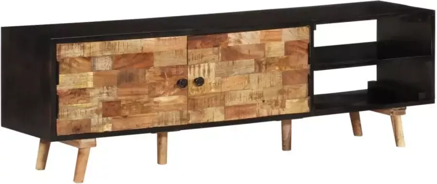 VidaLife Tv-meubel 140x30x45 cm ruw mangohout en massief acaciahout