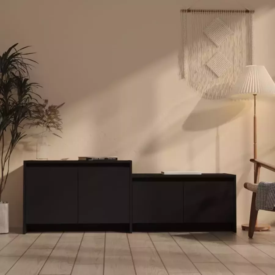 VidaLife Tv-meubel 146 5x35x50 cm spaanplaat zwart
