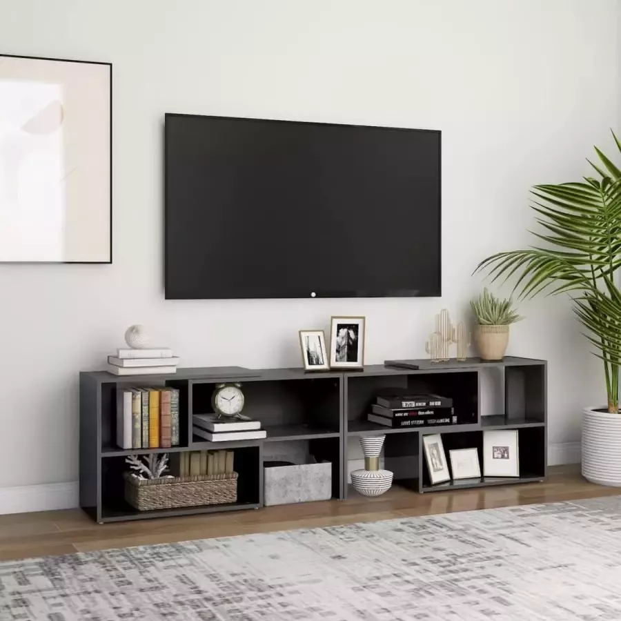 VidaLife Tv-meubel 149x30x52 cm spaanplaat hoogglans grijs