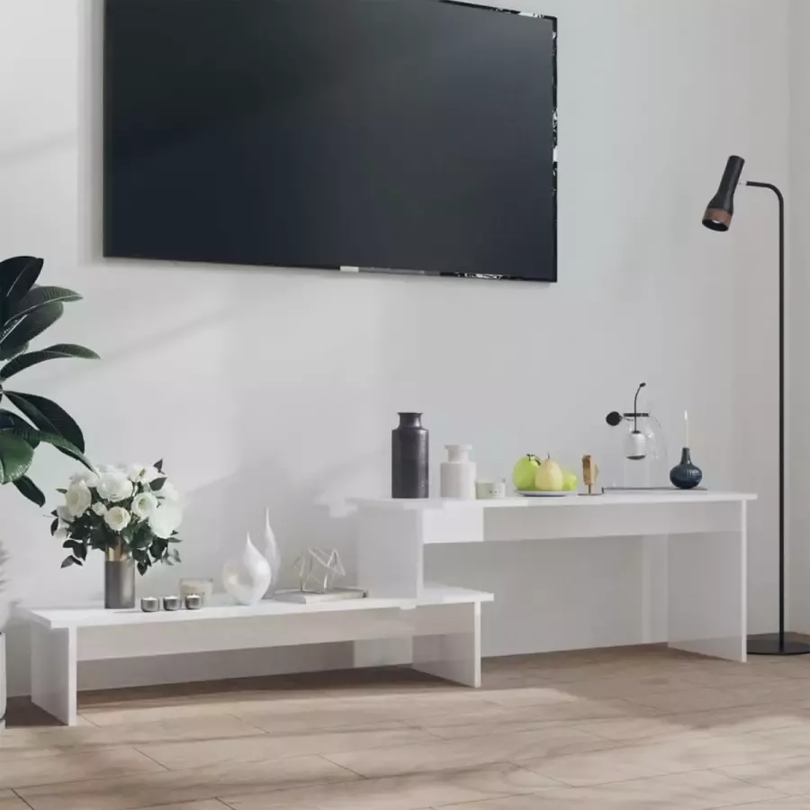 VidaLife Tv-meubel 180x30x43 cm spaanplaat hoogglans wit