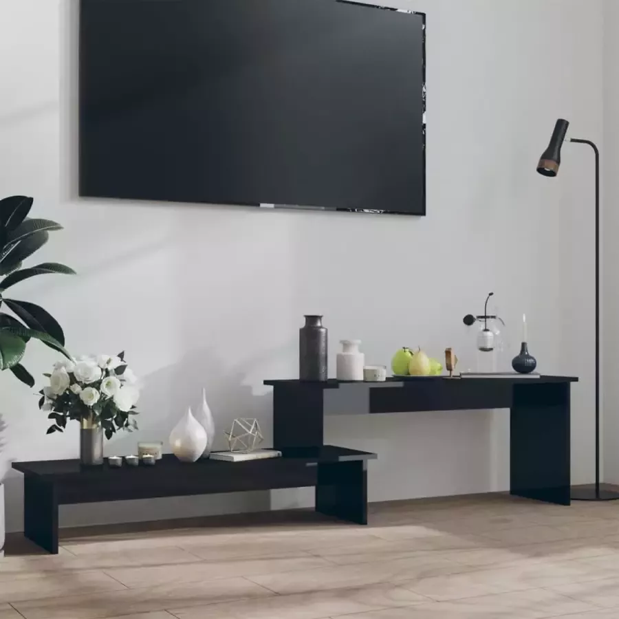 VidaLife Tv-meubel 180x30x43 cm spaanplaat hoogglans zwart