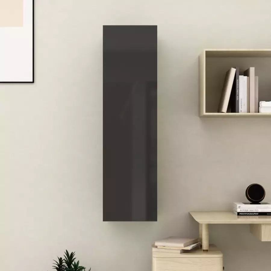 VidaLife Tv-meubel 30 5x30x110 cm spaanplaat hoogglans zwart