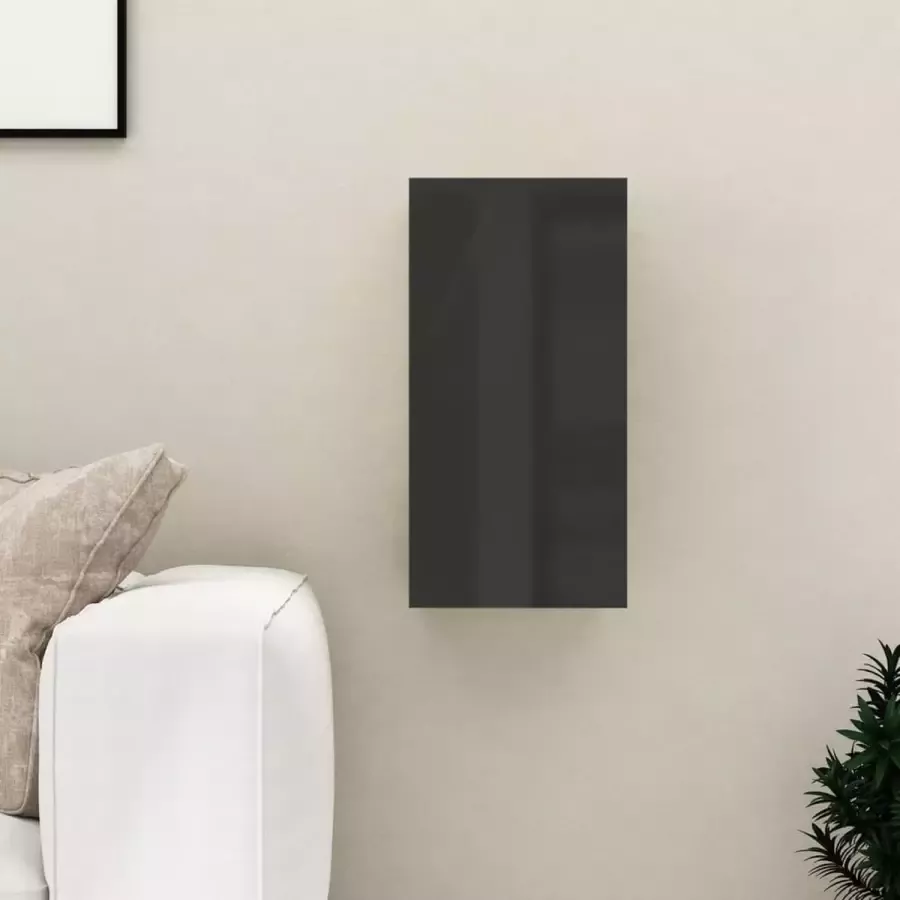 VidaLife Tv-meubel 30 5x30x60 cm spaanplaat hoogglans zwart