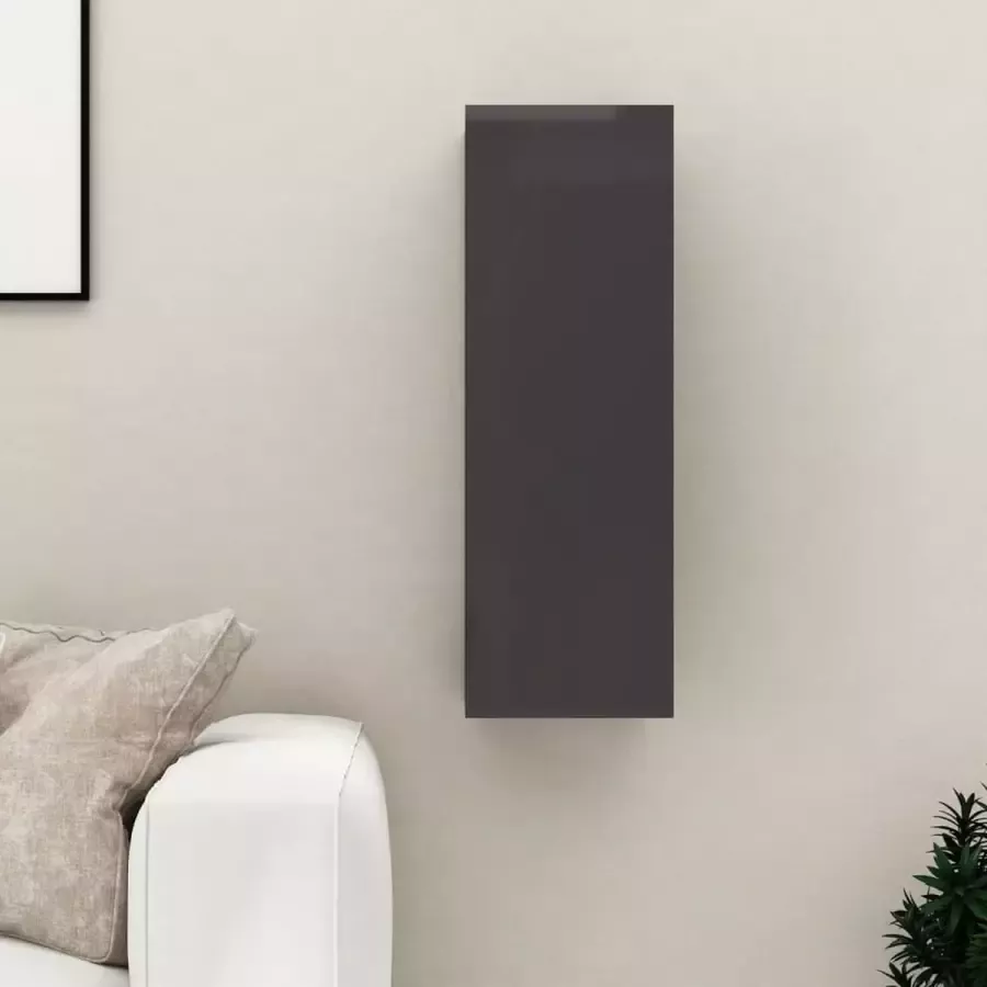 VidaLife Tv-meubel 30 5x30x90 cm spaanplaat hoogglans grijs