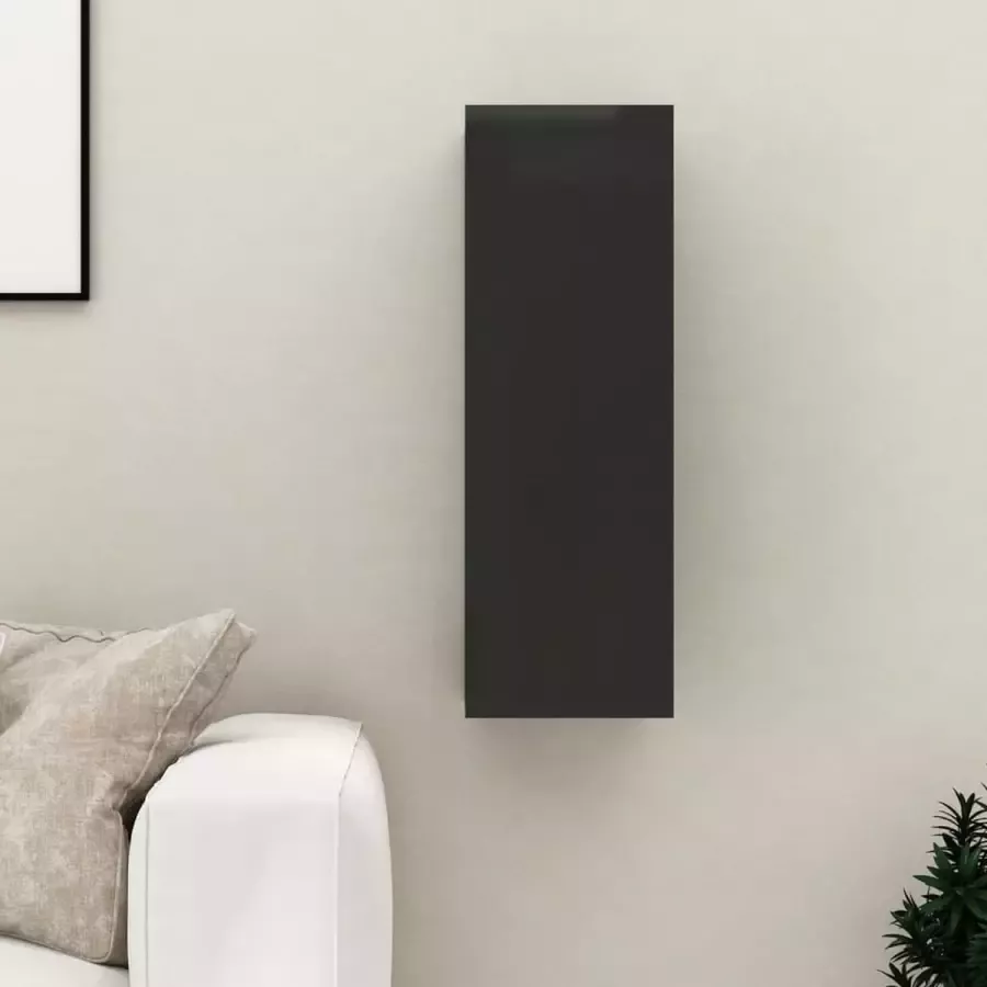 VidaLife Tv-meubel 30 5x30x90 cm spaanplaat hoogglans zwart