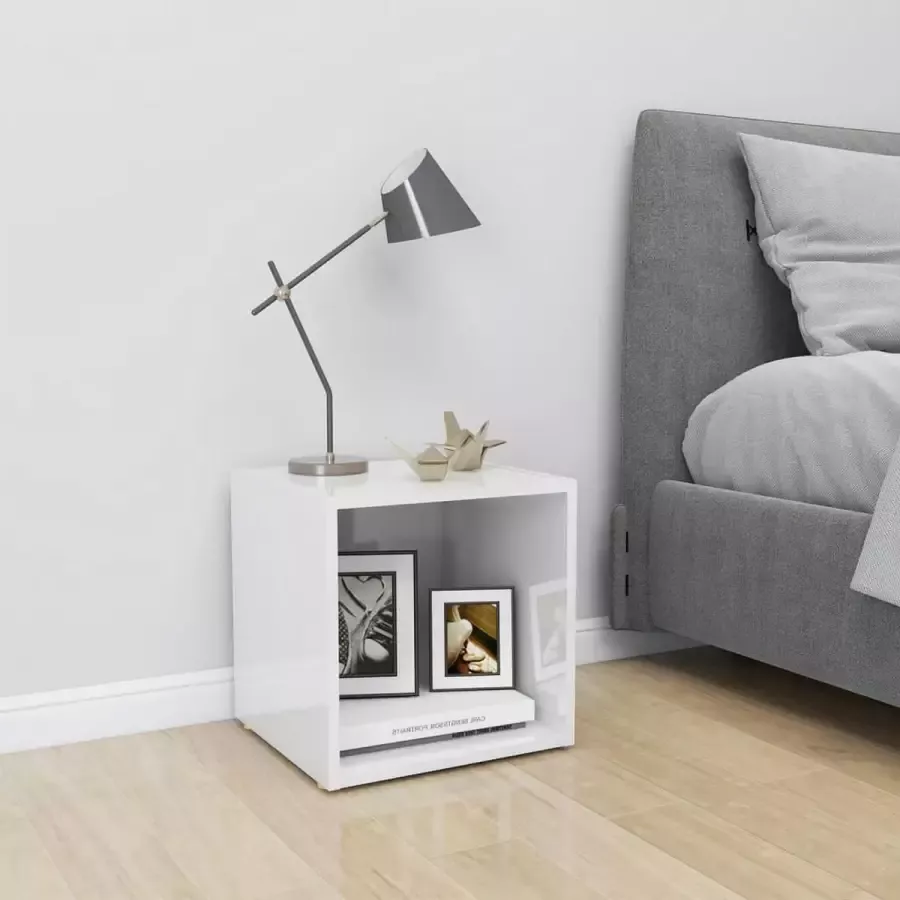 VidaLife Tv-meubel 37x35x37 cm spaanplaat hoogglans wit