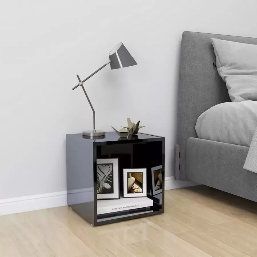 VidaLife Tv-meubel 37x35x37 cm spaanplaat hoogglans zwart