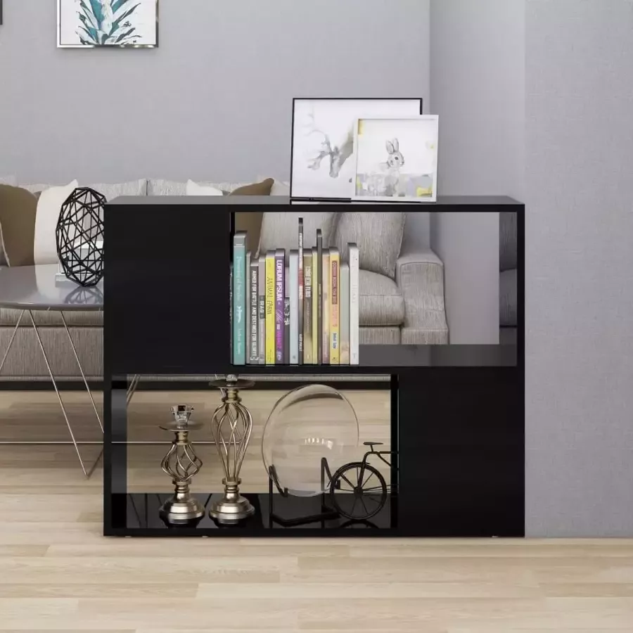 VidaLife Tv-meubel 80x24x63 cm spaanplaat hoogglans zwart