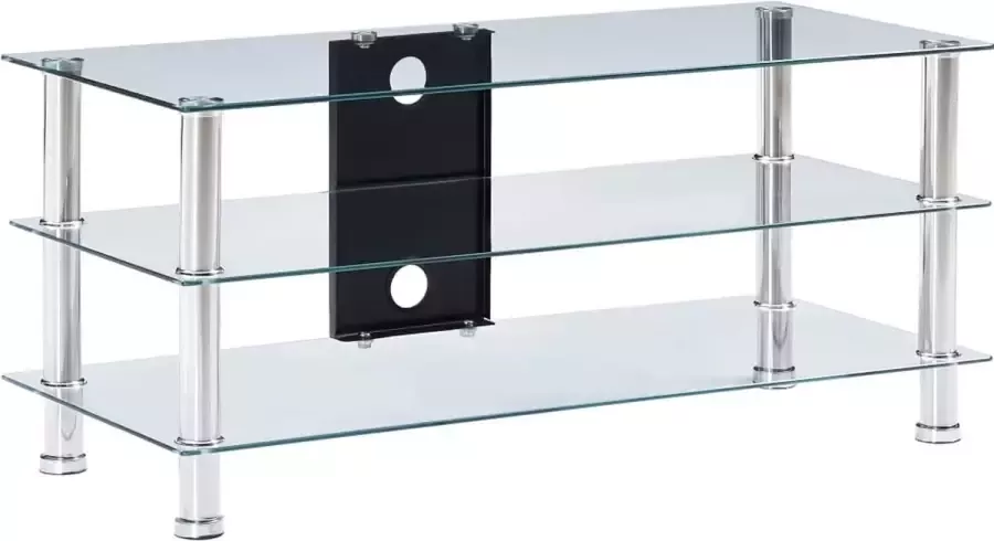 VidaLife Tv-meubel 90x40x40 cm gehard glas transparant