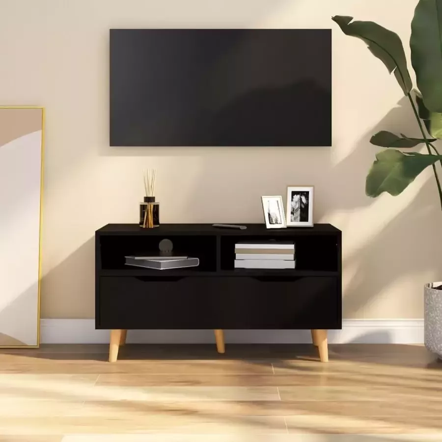 VidaLife Tv-meubel 90x40x48 5 cm spaanplaat zwart