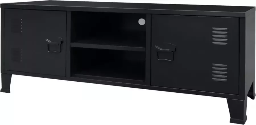 VidaLife Tv-meubel industriële stijl 120x35x48 cm metaal zwart