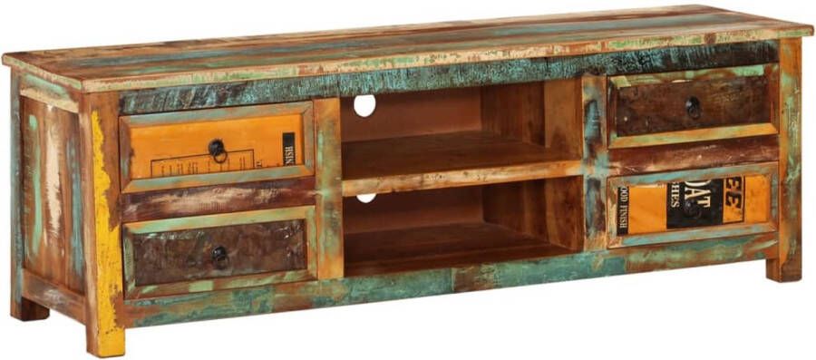 VidaLife Tv-meubel met 4 lades gerecycled hout
