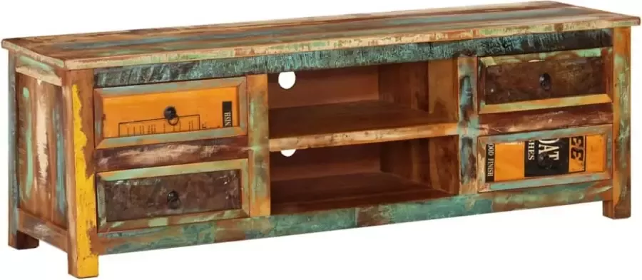 VidaLife Tv-meubel met 4 lades gerecycled hout