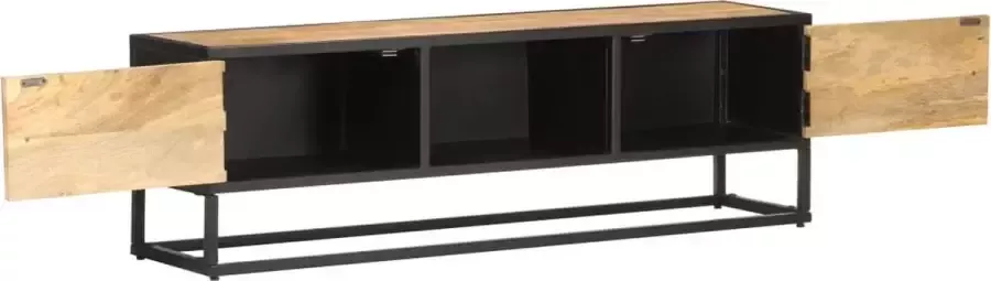 VidaLife Tv-meubel met bewerkte deur 130x30x40 cm ruw mangohout