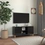 VidaLife Tv-meubel met houten poten 103 5x35x50 cm hoogglans zwart - Thumbnail 2
