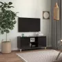 VidaLife Tv-meubel met houten poten 103 5x35x50 cm hoogglans zwart - Thumbnail 1