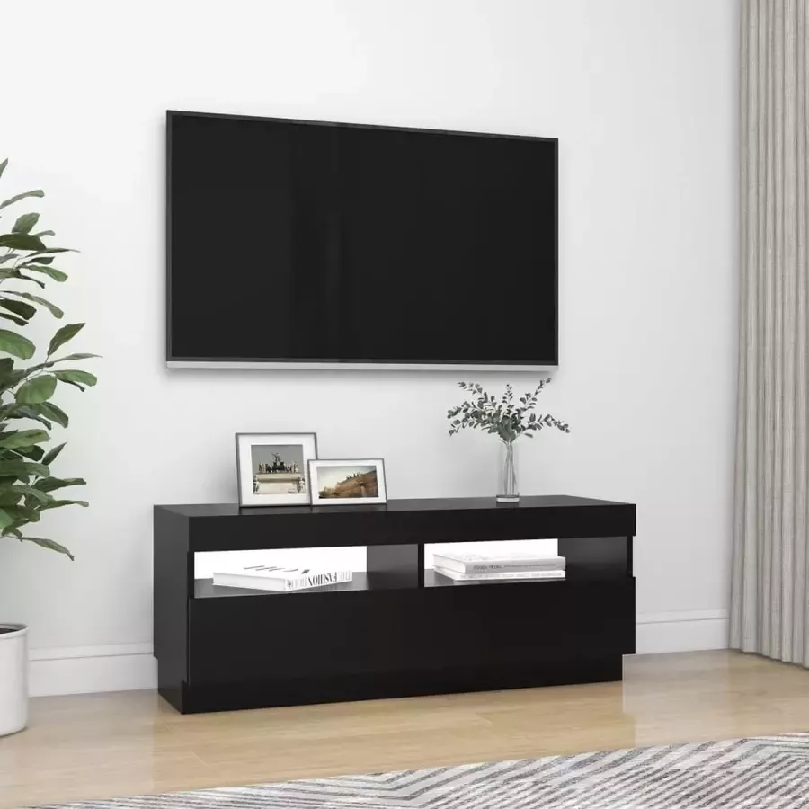 VidaLife Tv-meubel met LED-verlichting 100x35x40 cm zwart