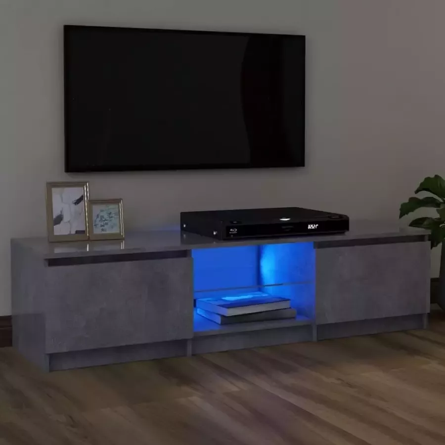 VidaLife Tv-meubel met LED-verlichting 120x30x35 5 cm betongrijs