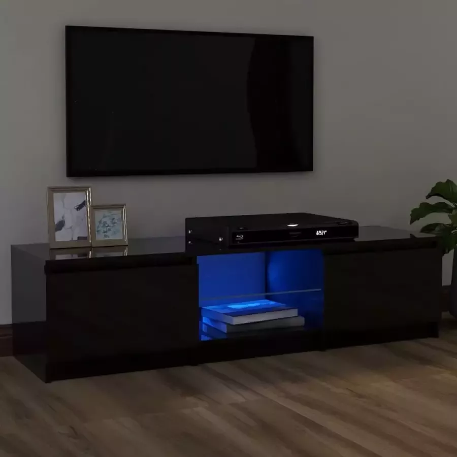 VidaLife Tv-meubel met LED-verlichting 120x30x35 5 cm hoogglans grijs