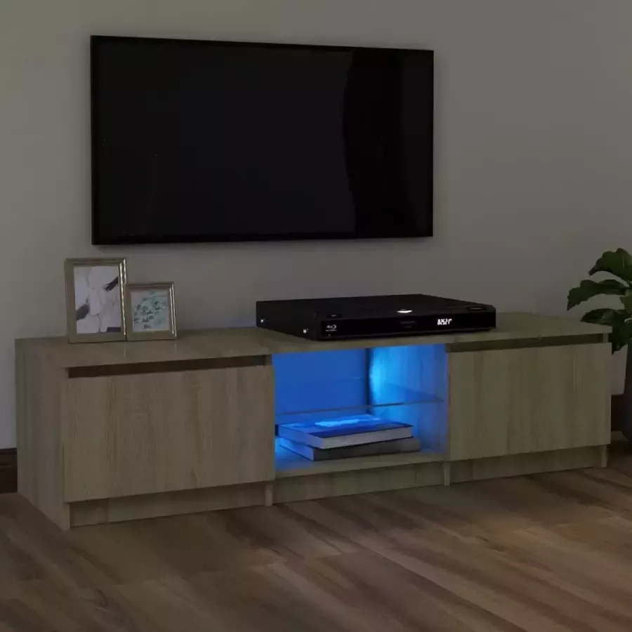 VidaLife Tv-meubel met LED-verlichting 120x30x35 5 cm sonoma eikenkleur