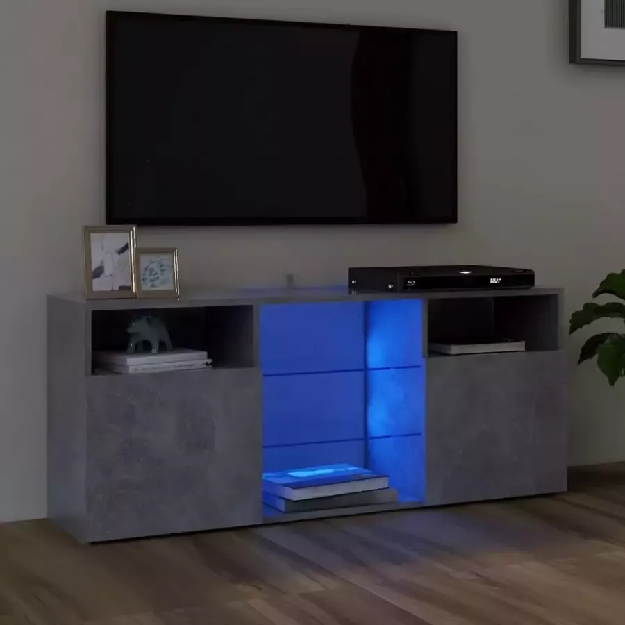 VidaLife Tv-meubel met LED-verlichting 120x30x50 cm betongrijs