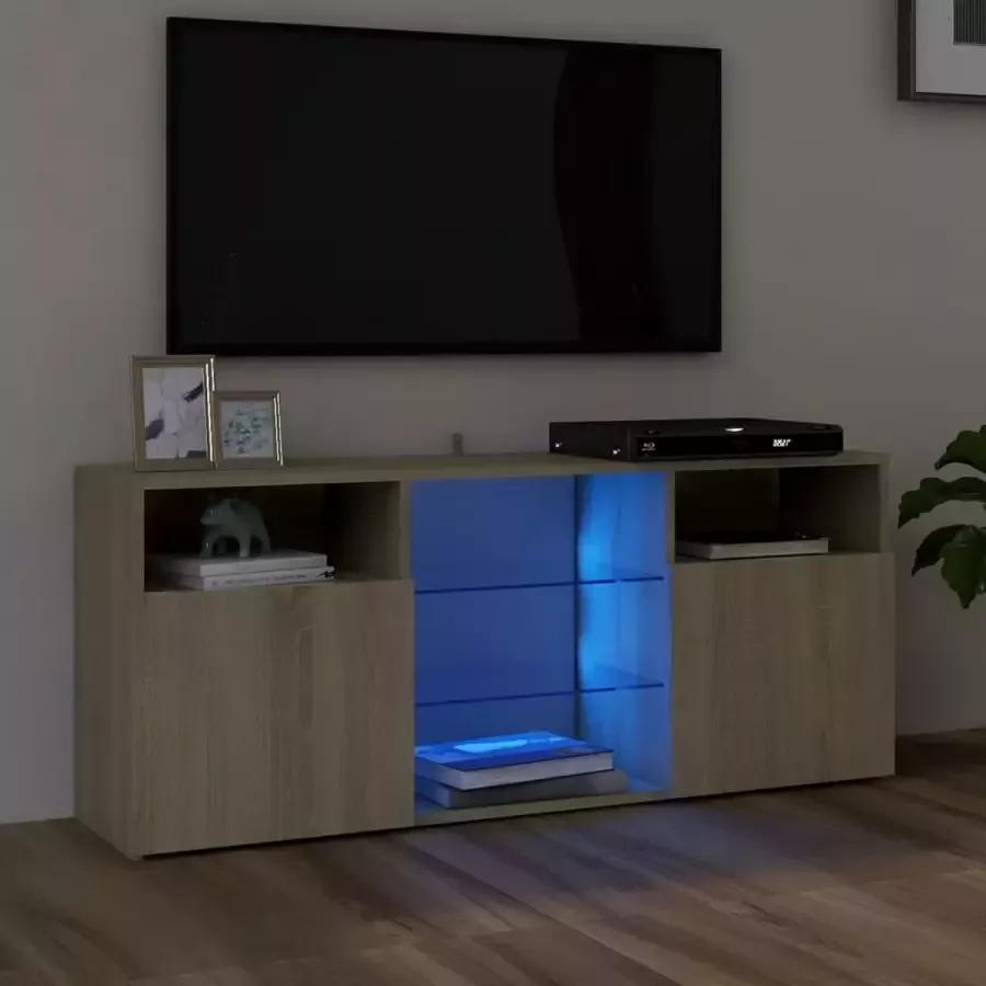VidaLife Tv-meubel met LED-verlichting 120x30x50 cm sonoma eikenkleurig