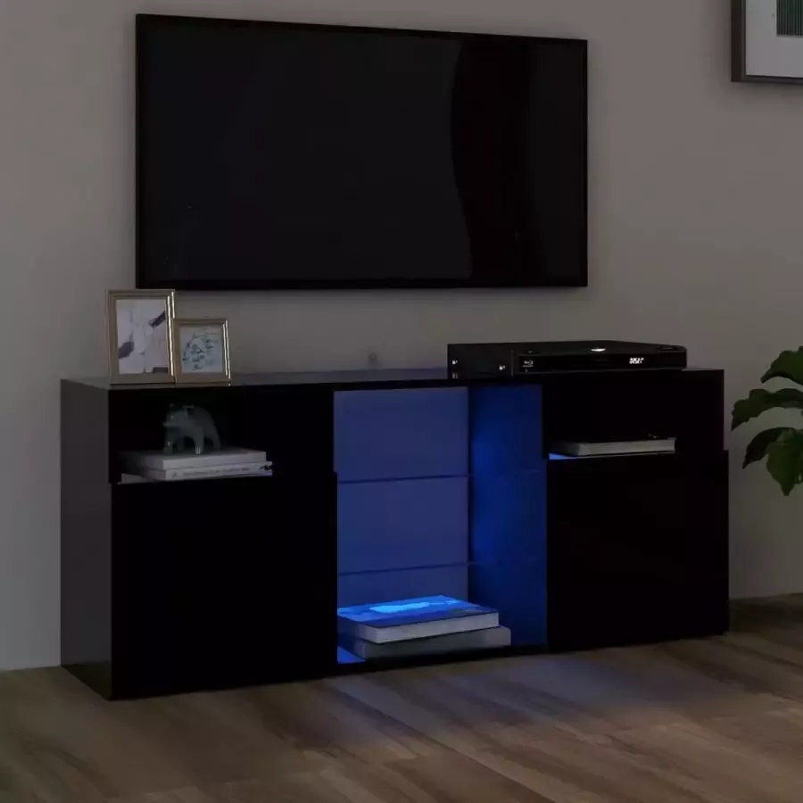 VidaLife Tv-meubel met LED-verlichting 120x30x50 cm zwart