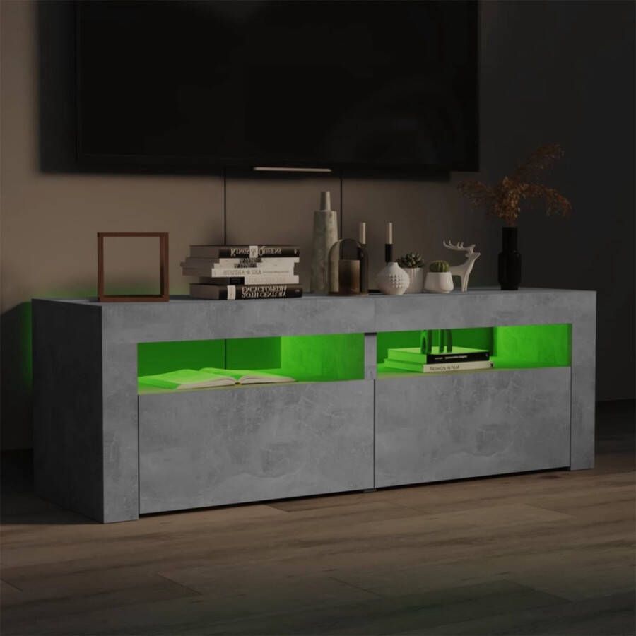 VidaLife Tv-meubel met LED-verlichting 120x35x40 cm betongrijs