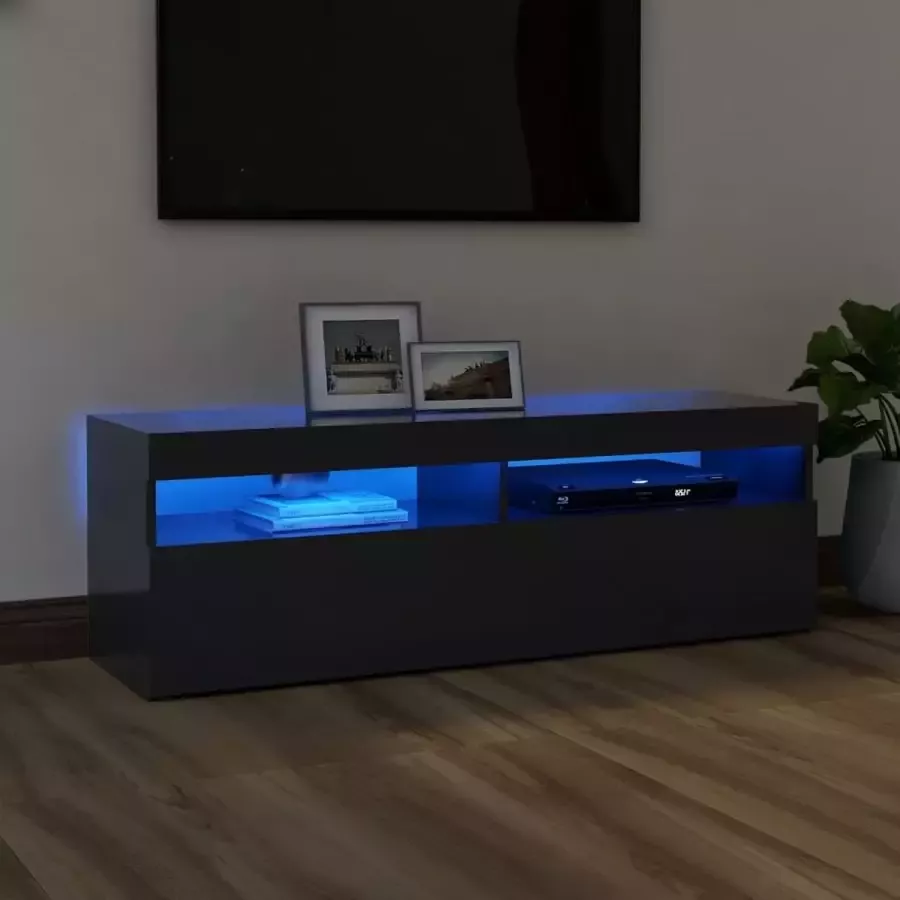 VidaLife Tv-meubel met LED-verlichting 120x35x40 cm grijs